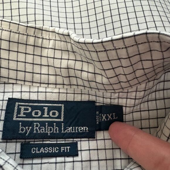 Polo Ralph Lauren Classic Fit Button Down Shirt White Windowpane Check Size XXL - Picture 4 of 5